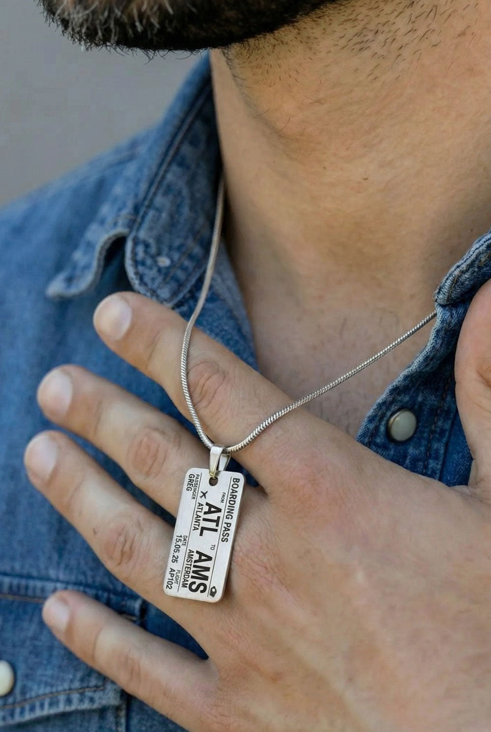Boarding Pass - Pendant Necklace